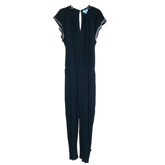 CeCe Crinkle Rayon Jumpsuit 1X Black 3135 - Picture 7 of 11